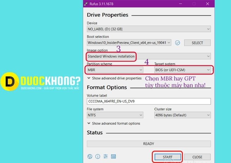 Nhấn Bắt đầu để bắt đầu